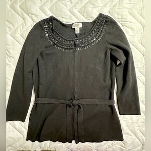 Ann Taylor Loft black three quarter length sleeved sweater. Size small.
